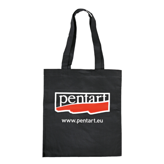Bevásárlószatyor hosszúfülű 38 x 42 cm, fekete Pentart logoval